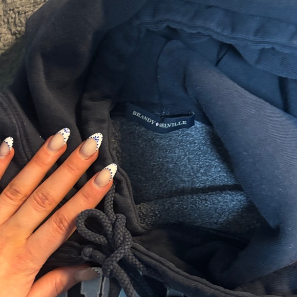 Brandy Melville Black 'Bay Area' Hoodie with White Lettering - Picture 3 of 4